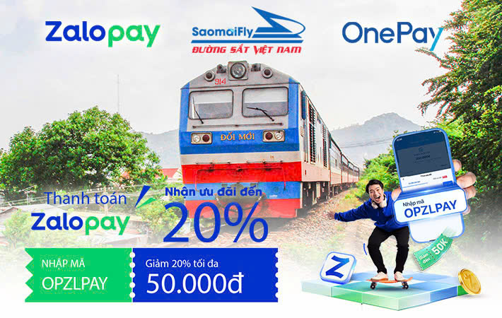 Tưng Bừng Cuối Năm - Giảm 20% Khi Đặt Vé Tàu Hoả Trên Ví ZaloPay